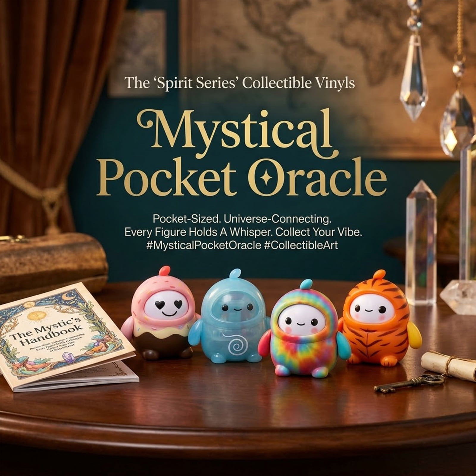 LamaTama - Mystical Pocket Oracle Series 1, Lama Tama Blind Box Cute Mini Figurine Can Answers your yes-or-no Questions, Cute Desktop Decor Toy For Collection & Gift Use,Random Styles