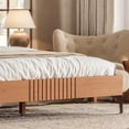 thumbnail image 2 of URTR Natural Full Size Bamboo Platform Bed Frame with Headboard, Mid-Century Modern Solid Wood Bed with Rounded Corners for Safety, Heavy-Duty Slats No Box Spring Needed, Eco-Friendly, 2 of 14
