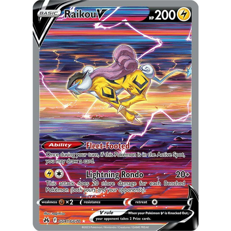 Pokemon Crown Zenith Rare Holo Raikou V GG41