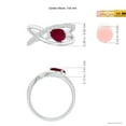 thumbnail image 4 of ANGARA Natural Criss Cross Pear Shaped Ruby Ring with Diamond Accents in 14K White Gold for Women (Size-7x5mm) | July Birthstone Jewelry for Her | Natural Ruby Rings, 4 of 9