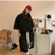 thumbnail image 3 of Conjunto de chándal deportivo de 2 piezas con estampado de gofres de verano de gran tamaño para hombre y pareja, conjunto informal universitario de manga corta para mujer, 3 of 5