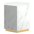 thumbnail image 4 of Weston Home Declan Hexagon Faux Marble End Table, White, 4 of 6