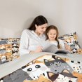 thumbnail image 4 of meiyoeat Cute Cat Pattern Full Size Comforter Sets,Colorful Pet Print Bedding Comforter Set,Light Gray Reversible,3pcs,1 Comforter and 2 Pillowcases, 4 of 7