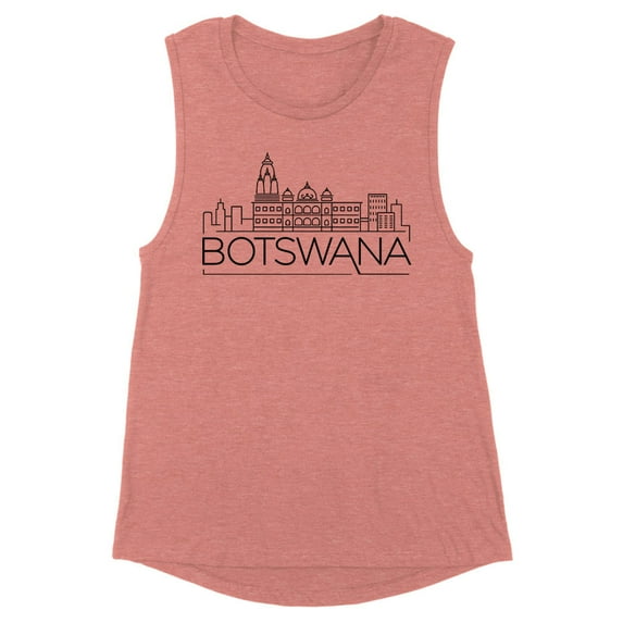 Skyline Botswana South Africa Women's Muscle Tank 2X-Large Desert Pink