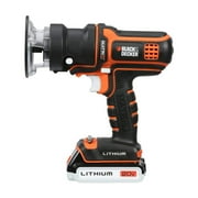 مثقاب لاسلكي Black+decker 20v، مجموعة أدوات كهربائية مكونة من 6 قطع، بطارية وشاحن متضمنان (bdcdmt1206kitc)