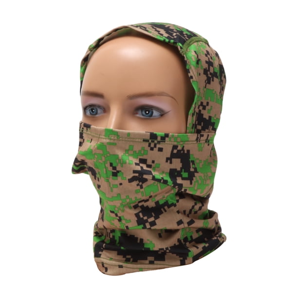 Máscara Facial Completa de Poliéster Camuflaje A Prueba de Viento, de Secado Rápido Verde 1 Pcs