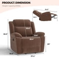thumbnail image 2 of Bonzy Home Extra Wide Manual Recliner Chair in Soft Brown Fabric,Overstuffed Recliner, Brown, 2 of 7
