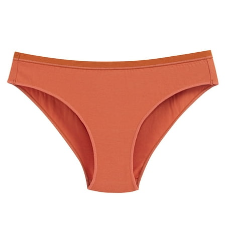 TFEOQRY Women s Briefs Underwear Solid Color Cotton High Waist Boxers Leisure Breathable Briefs Orange