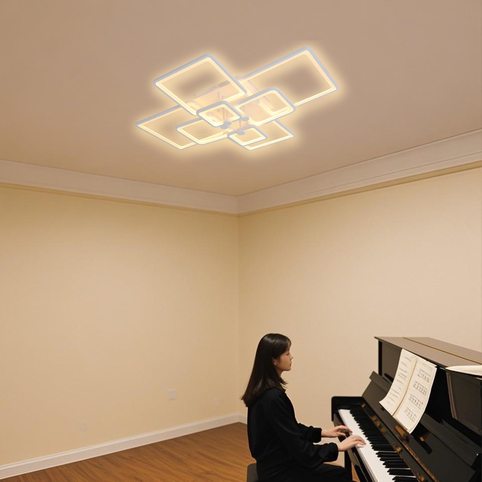 8-Head Ceiling Light LED Ceiling Light with Remote Control Dimming Ceiling Light for Bedrooms, Living Rooms
