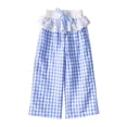 thumbnail image 5 of ATOGUTA Wide Leg Pants for Girls Wide Leg School Uniform Pants Kids Elastic Waist Flowy Summer Beach Lounge Trousers with Pockets Size 1T-11, Light Blue, 5 of 7
