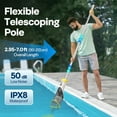 thumbnail image 5 of SPECSTAR Cordless Pool Vacuum with Telescopic Pole, Powerful Suction up to 18.5 GPM, 60 Mins Running Time, Handheld Rechargeable Swimming Pool Cleaner for Pools/Spas/Hot Tubs, Yellow, 5 of 8
