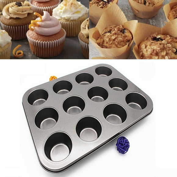 tumgatte 12 Cup Carbon Steel Muffin Cupcake Baking Pan Non Stick Dishwasher Microwave Saf Up to 60% off