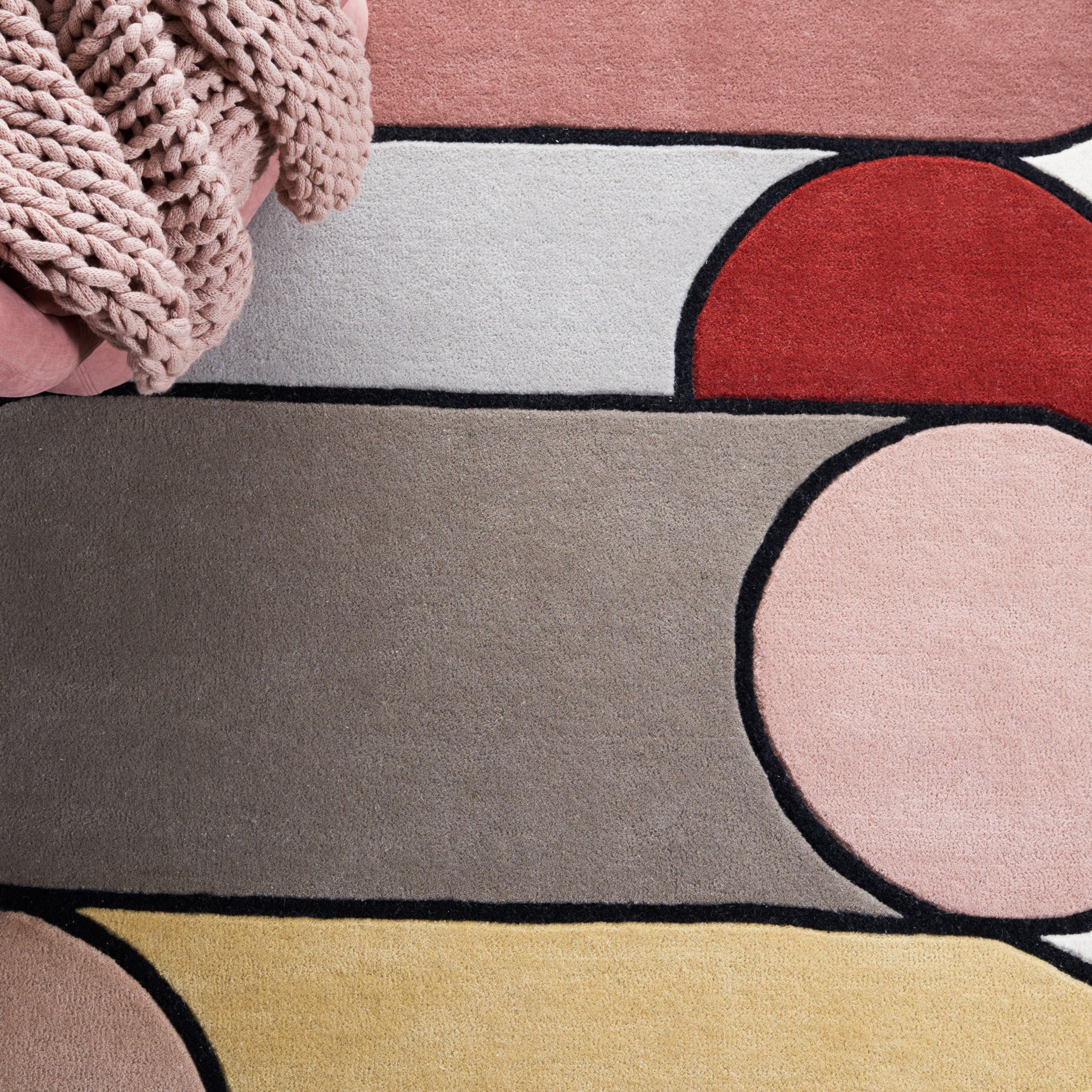 SAFAVIEH Fifth Avenue Wesley Abstract Area Rug, Ivory/Multi, 7' x 7' Square