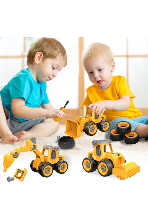 5PCS Take Apart Toys for 4 Year Old Boys Construction Toys with Electric Drill DIY Assembly Building Stem Toys Trucks Gifts for 3 4 5 6 7 8 Year Old Boys Girls Kids