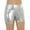 Silver, variant on Shiny Metallic High Waisted Rave Shorts Festival Disco Dance Workout Shorts