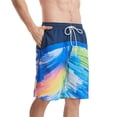 thumbnail image 4 of TSADFHJI Swim Trunks Compression Liner Loose Surfing Stripe Pattern Fashion Casual Beach Swimsuit S Light Blue, 4 of 4