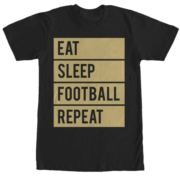 Men's CHIN UP Eat Sleep Football Repeat  Graphic Tee Black X Large