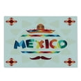 thumbnail image 2 of Mexican Cutting Board, Mexico Traditional Aztec Motifs and Sombrero Straw Hat and Moustache Graphic Print, Decorative Tempered Glass Cutting and Serving Board, Large Size, Multicolor, by Ambesonne, 2 of 5
