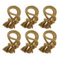 thumbnail image 1 of 6Pcs Sujetadores de cortina de cuerda, 30" Sujetador de cortina de borlas de poliéster, Marrón claro, 1 of 7