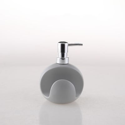 400ml Ceramic Multi-Functional Soap Dispenser Hand Sanitizer Bottle with Sponge Space, Bathroom accessories Emulsion Device (I)