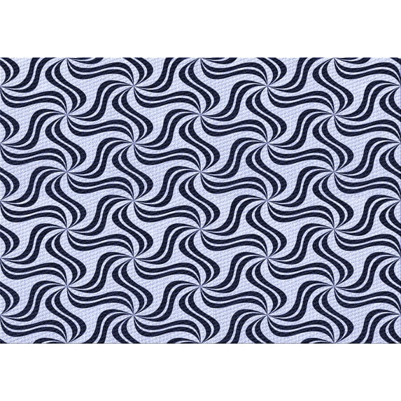 Ahgly Company Indoor Rectangle Patterned Midnight Blue Area Rugs, 5' x 7'
