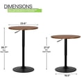 thumbnail image 3 of GVJMTKP 23.5'' Round Pub Table   Degree Swivel Cocktail  Table with Black Leg  Adjustable Height Range 27.5"-35.7" for Living Room Kitchen (Brown), 3 of 7