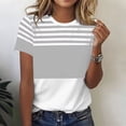 thumbnail image 2 of Ihhxva Plus Size Women's Tops Moisture-Wicking Striped Crewneck Tee Fit Nautical Print T-Shirt Casual Summer Cotton Loose Style S-2XL, 2 of 7