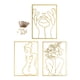 thumbnail image 2 of Decoración De Pared Dorada, Decoración De Pared De Arte De Una Sola Línea De Hierro Esculturas De Pared De Arte De Línea De Metal Dibujo Decoración De Pared Colgante Para El, 2 of 8