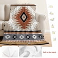 thumbnail image 5 of Brown Gray Boho Blanket Soft Cozy Warm Throw Blanket for Couch, Plush Fuzzy Flannel Fleece Blankets for Sofa, Southwestern Ethnic Abstract Geometric Bed Blankets Lightweight Gifts for Women, 30"x40", 5 of 9