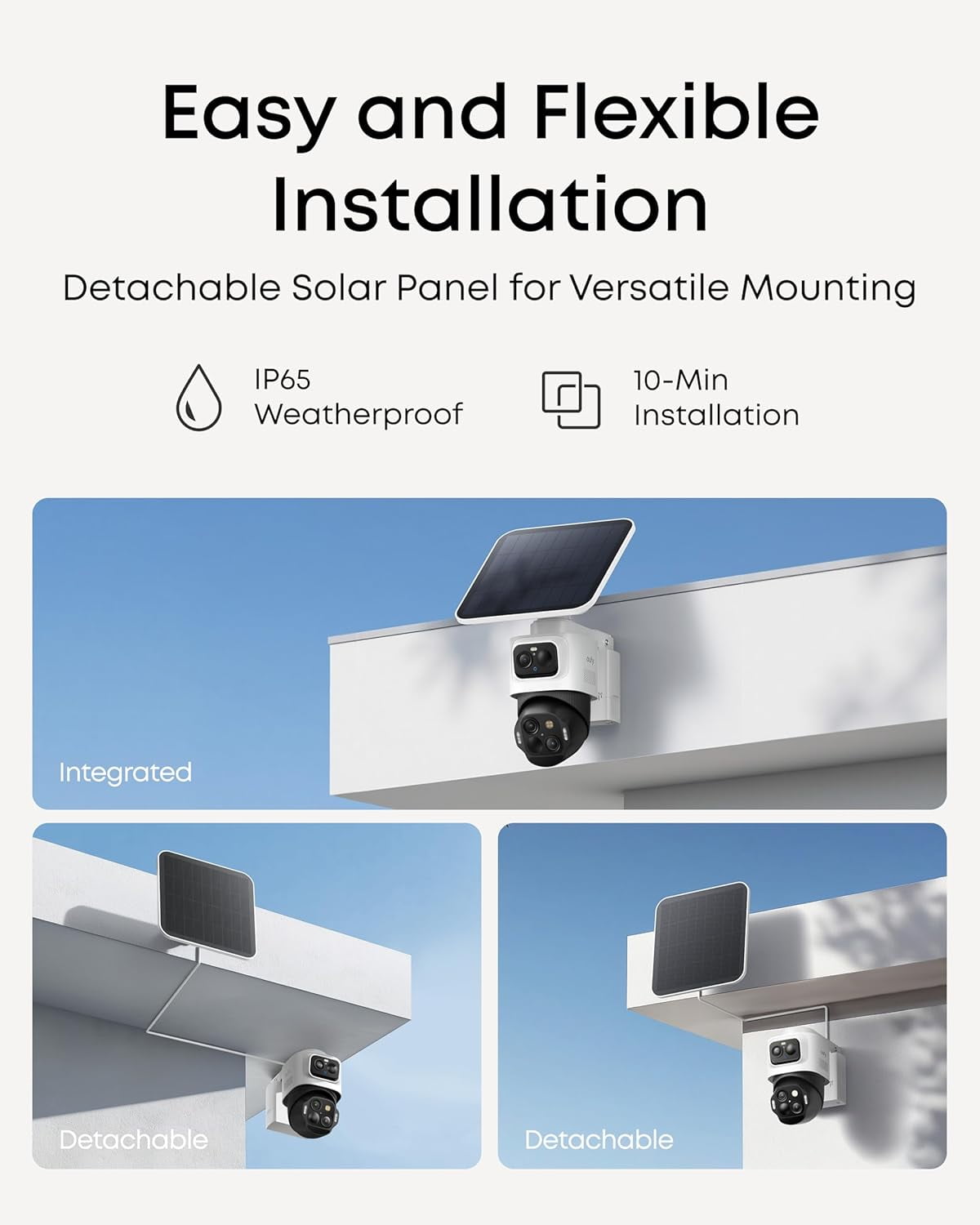 eufy Security eufyCam S4, Solar Security Camera Wireless Outdoor, Triple Lens Bullet-PTZ Cam, 4K UHD, 360° Pan and Tilt, Auto Track, 8× Hybrid Zoom, Color Night Vision, HomeBase S380 Compatible