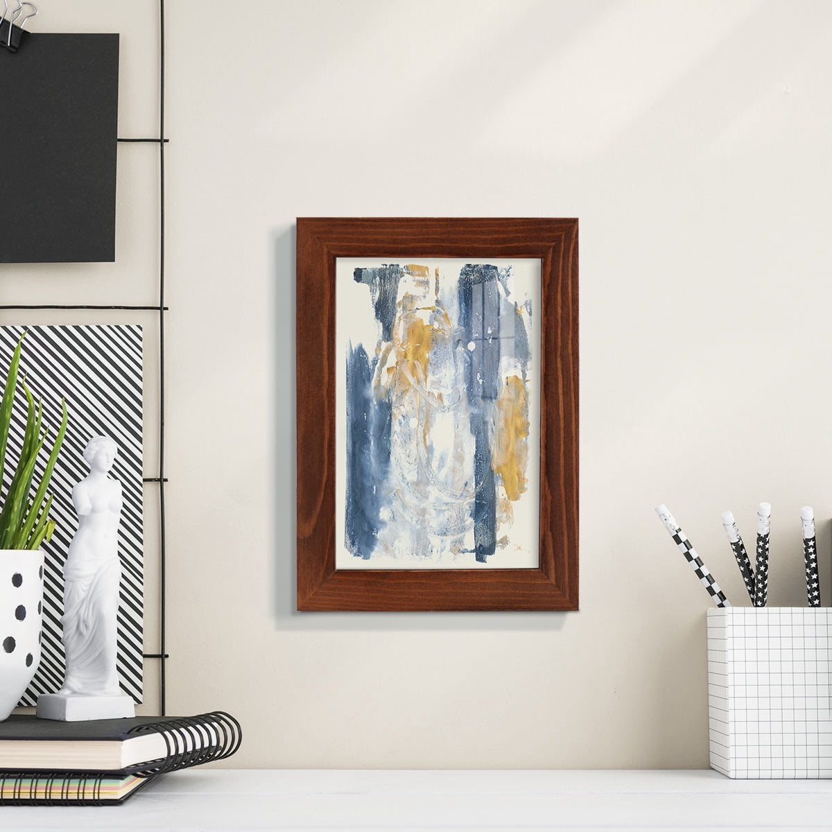 Circles & Dream II - Framed Print w/glass - Chestnut