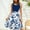 Multicolor(New)E, variant on Summer Women's Casual Fashion Print V Neck Sleeveless Comfortable Knee Length Waist Defining A Line Skirt
