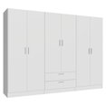 thumbnail image 1 of Madesa Garde-Robe Moderne 6 Portes 2 Tiroirs Organisateur de Garde-Robe pour Adultes avec Étagères et Espace de Suspension – Blanc, 1 of 11