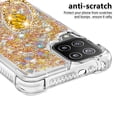 thumbnail image 3 of Funda para Samsung Galaxy A22 4G con Brillo Líquido Flotante, Purpurina, Parachoques y Anillo Giratorio Soporte, 3 of 5