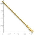 thumbnail image 2 of 14k Yellow Gold Solid 2mm D-Cut Rope Lobster Clasp Chain Necklace 24 Inch Lobster Claw Chain Necklace for Women and Men, 2 of 2