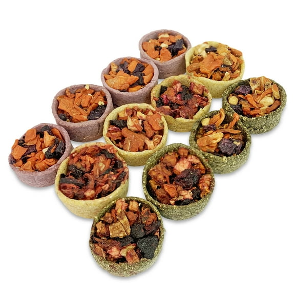 Exotic Nutrition Fruit & Veggie Tarts (12pk) - Delicious Healthy Treat for Guinea Pigs, Chinchillas, Rabbits, and Small Animals