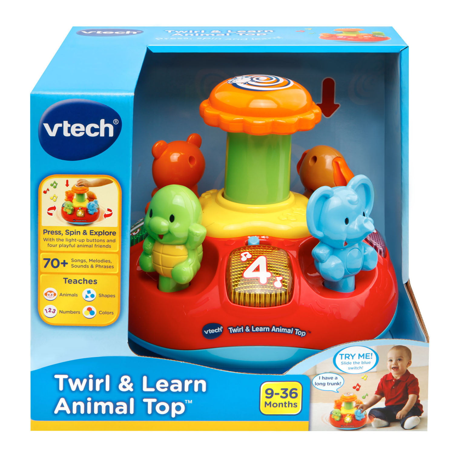 vtech twirl & learn animal top