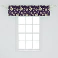 thumbnail image 2 of Ambesonne Floral Window Valance, Cartoonish Design Daffodils, 54" X 12", Dark Purple Cream, 2 of 3