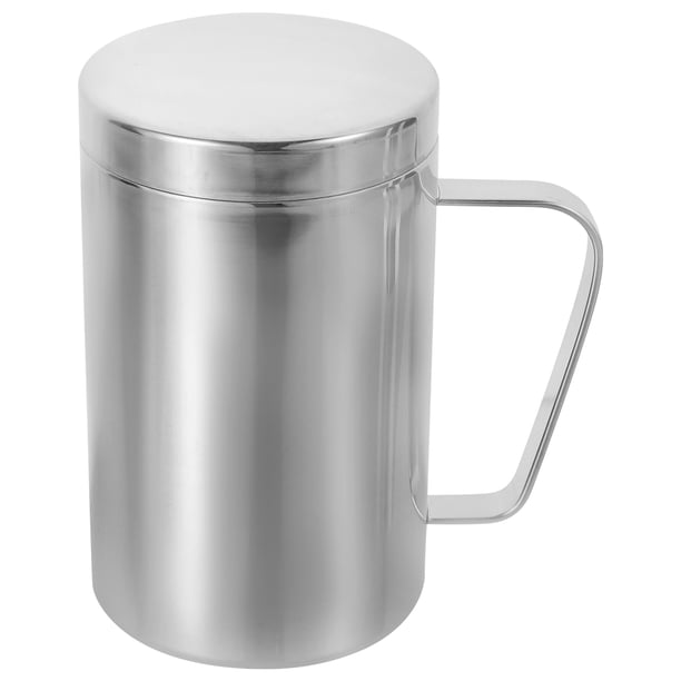 Taza de agua para el hogar, taza de café de metal, taza de café para el desayuno, taza de cerveza para el hogar con tapa
