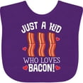 thumbnail image 3 of Inktastic Just a Kid Who Loves Bacon Boys or Girls Baby Bib, 3 of 4