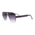 thumbnail image 3 of Womens Neat Flat Top Retro Lustrous Racer Plastic Sunglasses Purple White - Purple, 3 of 4