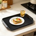thumbnail image 6 of Large Unbreakable Plastic Serving Trays for Parties, 16.9x11.8 Inch Rectangular Platters for Appetizers and Fruits, BPA-Free Reusable Serving Tray for Restaurants,Black, 6 of 9