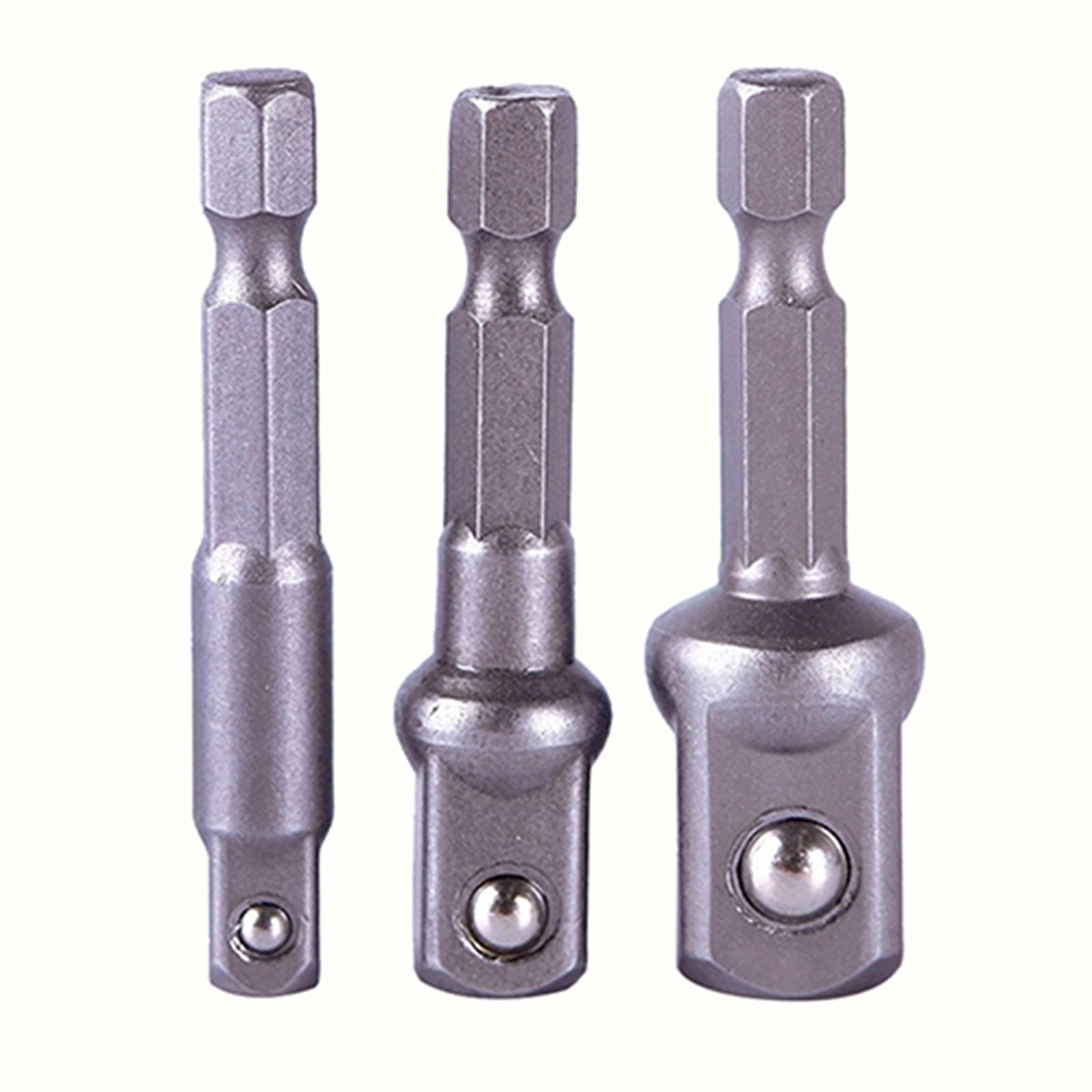 Limei 3Pcs/Set Quick Change Chuck Socket Adapter Adaptor 1/4" Hex Shank to 3/8" Set