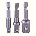 thumbnail image 4 of opvise 3 Pcs/Set Socket Adapter Drill Bit Hex Shank to Drive 1/4inch 3/8inch 1/2inch Socket Adapter Hand Drill Tool for Impact Driver, 4 of 7