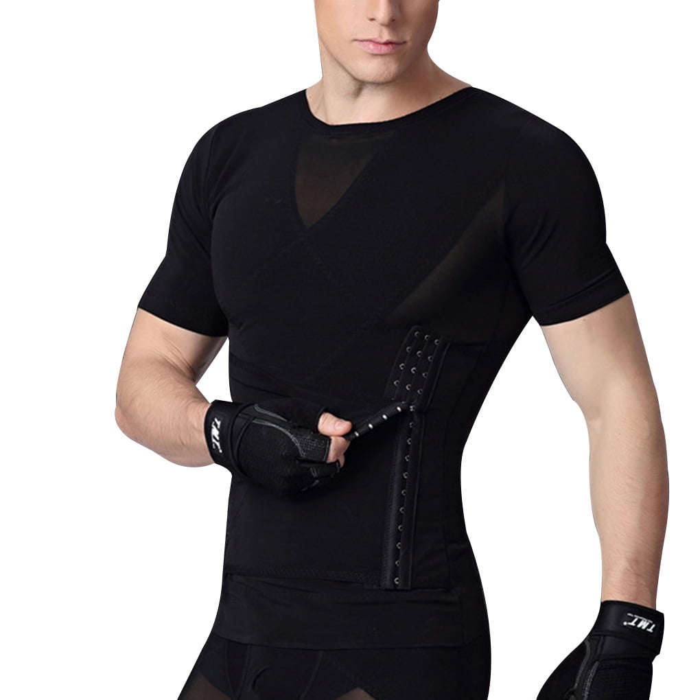 Qarigey Camiseta de compresión para hombre, entrenador de cintura