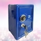 thumbnail image 4 of EeaseMX 1 caja de seguridad de metal en miniatura, creativa alcancía de hierro, mini caja fuerte, forma de olla de ahorro, caja de dinero de escritorio, adornos para el hogar, color azul, 4 of 7