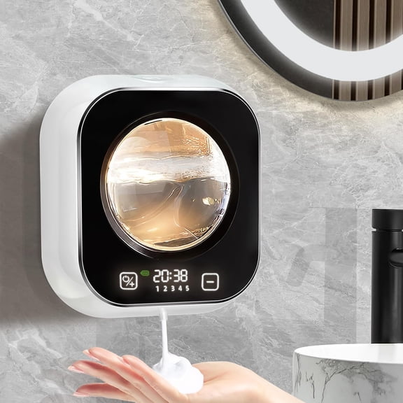 Automatic Soap Dispenser, 320ML Touchless Smart Hand Soap Dispenser, 5 Adjustable Soap Levels, Rechargeable Wall Mounted Electric Foam Soap Dispenser for Bathroom Kitchen Office