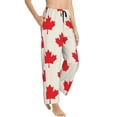 thumbnail image 2 of Naloa Happy Canada Day Print Women’s Ultra-Soft Comfy Pajama Lounge Pants with Pockets & Drawstring, 2 of 8