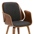 thumbnail image 3 of Armen Living Tiffany Mid-Century Dining Chair in Charcoal Fabric with Walnut Veneer Finish, 3 of 6