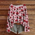 thumbnail image 4 of qucoqpe Valentine's Day Sweatshirts for Women Fashion Casual Heart Printed Round Neck Long Sleeve Loose Pullover Tops, 4 of 5